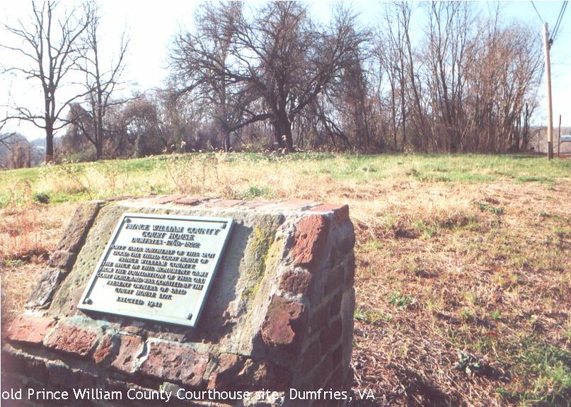 Prince William County Courthouse At Dumfries Marker